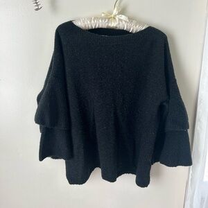 Madewell Black Layered Sleeve Sweater